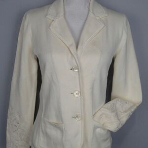 Ralph Lauren Ivory Knit Cotton Blazer